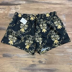 Zara Man Baroque and Chain Print Swim Trunk Size Large